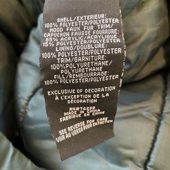 Steve Madden Womens Forest Green Faux Fur Lined‎ Hood Parka Coat Jacket Large - Picture 11 of 13